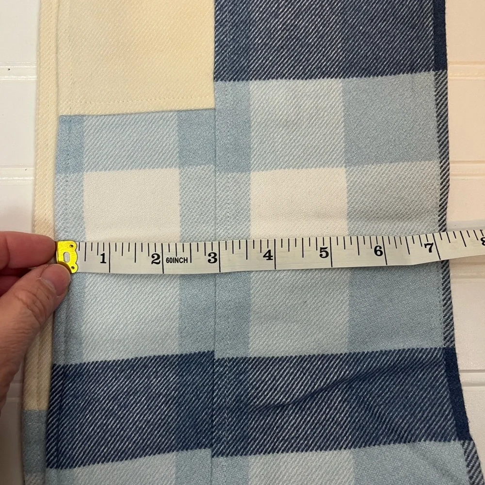 Patagonia Fjord Flannel‎ Patchwork Scarf Organic Cotton Blue Plaid NWT Unisex